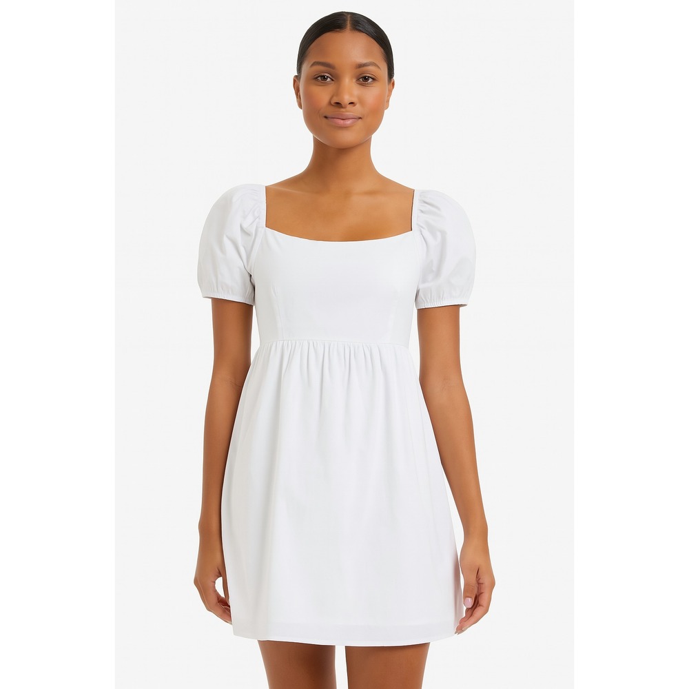And Now This Women's Cotton Lace-up-Back Dress White Size S